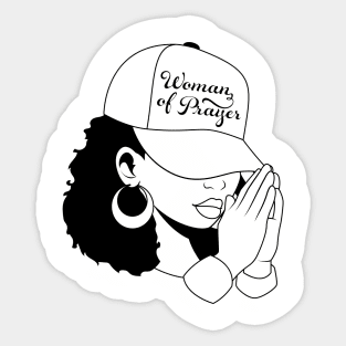 Woman of Prayer, Black Woman Sticker